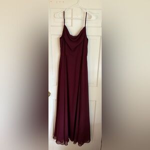David's Bridal Wine Spaghetti Strap Gown